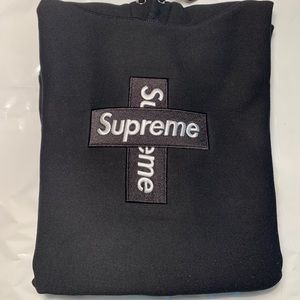 Supreme Cross Box Logo Hoodie Black